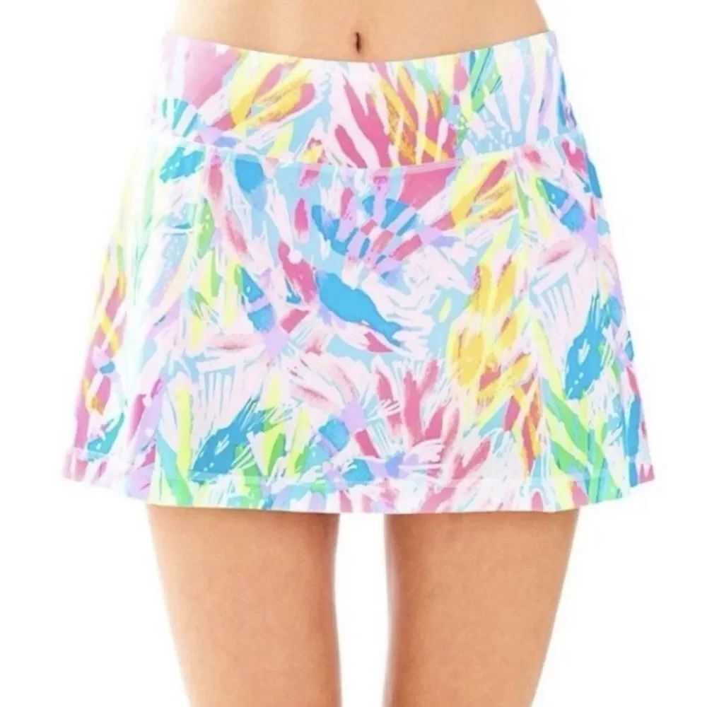Lilly Pulitzer Luxletic Josephine Skort Sparkling Sands size Large